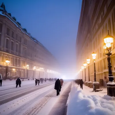 Первый снег в Москве 2023