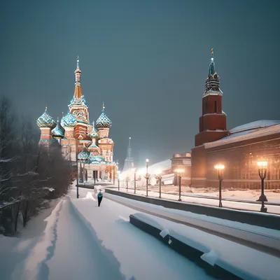 Москву завалило снегом | Пикабу