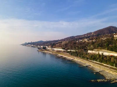 Хостинский район города Сочи. Вид на море с 8 этажа санатория \"Аврора\".  Погода 16 октября 2016 - YouTube