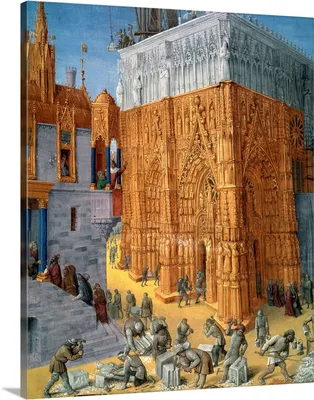 The construction of the Temple of Jerusalem by King Solomon, by Jean  Fouquet Wall Art, Canvas Prints, Framed Prints, Wall Peels | Great Big  Canvas