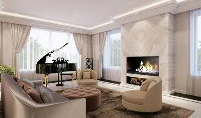 Интерьер гостиной с камином в современном, классическом, винтажном стиле,  виды каминов, подборка и 26 фото