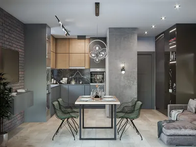 Дизайн интерьера Гостиной-кухни-столовой 5-ти комнатной квартиры –  arch-buro.com