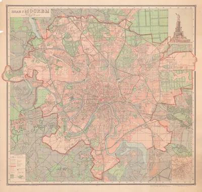 План города Москвы, 1940 г. | Пикабу