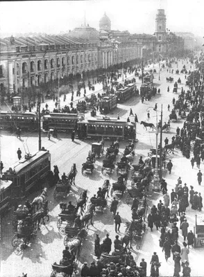 Фреска и фотообои Вид на старые улицы Санкт-Петербурга (0765)