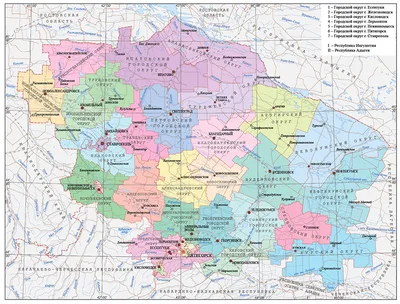 Ставропольский край. Карта муниципального устройства - Россия и регионы -  Бесплатные векторные карты | Каталог векторных карт