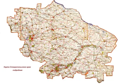 Карта Краснодарского, Ставропольского края, Адыгейской,  Карачаево-Черкесской области, Кабардино-Балкарии, Северной Осетии — скачать  карту