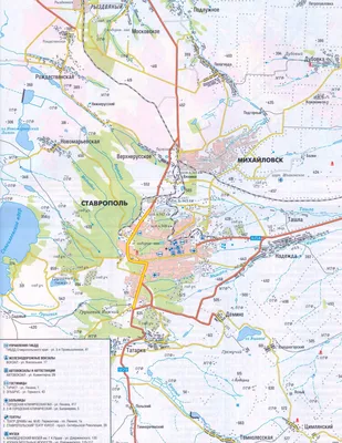 Карты Ставропольского края | Подробная карта Ставропольского края с  городами и селами, районами и дорогами | Ставропольский край на карте России