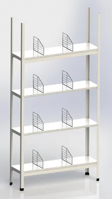 Стеллаж архивный металлический MS Standart 100*60*200 в комплекте 4 полки  купить в Новосибирске