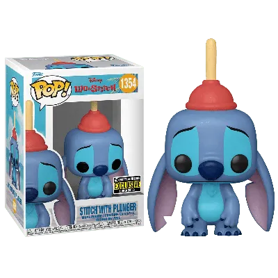 Фигурка Стич с вантузом со стикером (Stitch with Plunger (Эксклюзив  Entertainment Earth)) — Funko POP