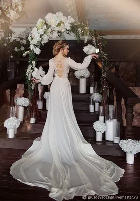 Купить свадебное платье O69250 (Россия, Odeta Wedding, коллекция Силуэтные свадебные  платья, цвета: белый, ткань: органза воск каролина) - Свадебный салон ODETA  wedding