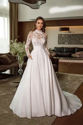 wedding dress, свадебные платья с рукавом 3/4, свадебное платье пышное  открытое, свадебные платья, красивые свадебные платья, платье свадебное а  силуэт с кружевным верхом, Свадебные платья Москва