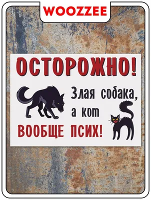 Табличка Осторожно! Злая собака, маленькая, цена в Москве от компании  Торговое оборудование б/у и новое