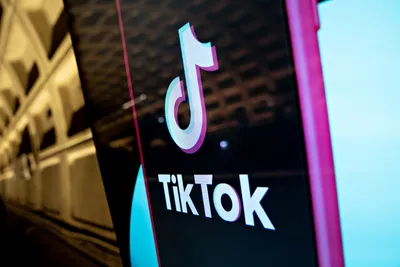 Tiktok logo on black background Royalty Free Vector Image