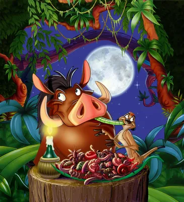 Disney Timon and Pumba pretending to be Lady and the Tramp. To see more,  please visit www.coreywolfe.com | Disney art, Disney scrapbook, Disney  junior characters