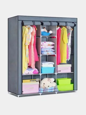 Складной шкаф тканевый каркасный для одежды STORAGE WARDROBE X0001  175_130_45см фиолетовый - купить в Москве, цены на Мегамаркет