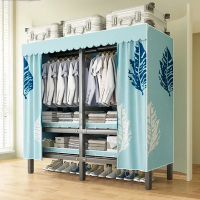 Купить Складной тканевый шкаф, шкаф для одежды Storage Wardrobe 88130 на 3  секции Blue (4714197) — по выгодной цене | В интернет магазине Я в шоке!™ с  быстрой доставкой. Заказать в Киеве,