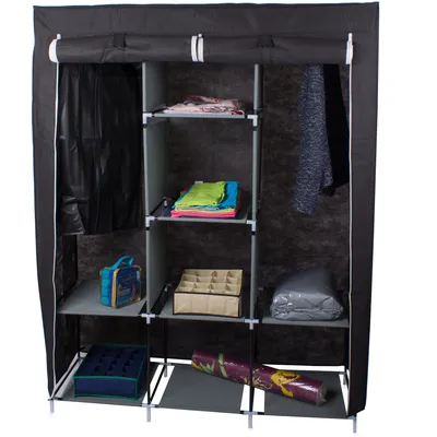 Складной каркасный тканевый шкаф Storage Wardrobe 88130, шкаф на три секции  130*45*175 - Aveopt - оптова дропшипінг платформа в Україні