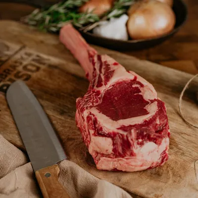 Big Bison Tomahawk Steaks – Nebraska Bison