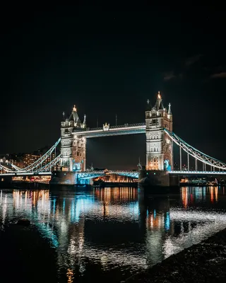 Фото Лондон Англия Tower bridge, Thames мост Реки Ночные 3840x2160