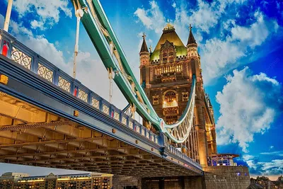 Tower Bridge In London At Sunset, UK. 3d Render Фотография, картинки,  изображения и сток-фотография без роялти. Image 207446013