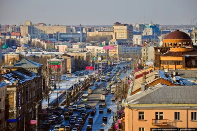 Омск. Стрелка и Театральная площадь