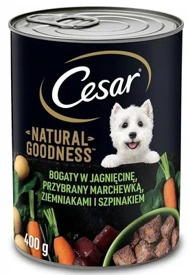 Cesar Natural Goodness влажный корм для собак, с индейкой, горохом и  морковью, в желе, в паучах - 80 г | Купить в Москве