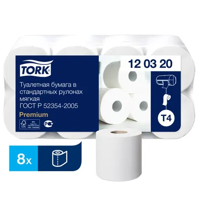 Туалетная бумага Tork Т4 мягкая 8 рулонов по цене 210 ₽/шт. купить в  Хабаровске в интернет-магазине Леруа Мерлен