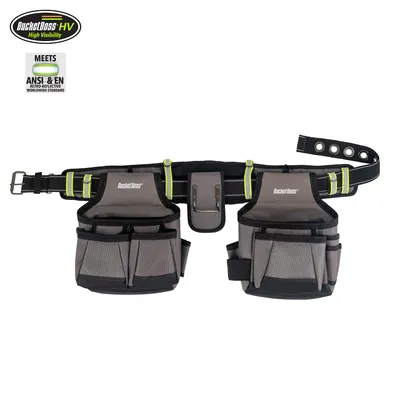 Hi-Vis Contractor's Work Utility Tool Belt - Bucket Boss