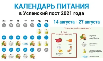 Календарь Успенского поста 2023 - Православный журнал «Фома»