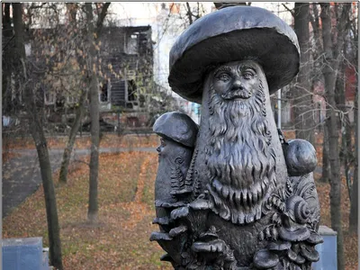 Памятник Грибы с глазами в Рязани