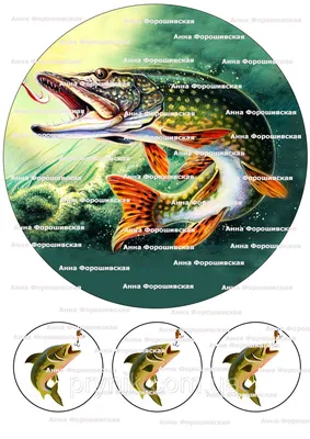 Вафельная картинка для рыбака на торт - 66 фото