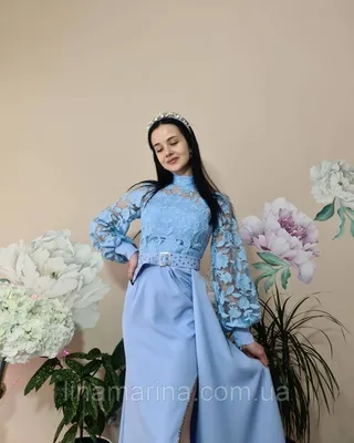 Изображение вечернего платья со шлейфом для блога