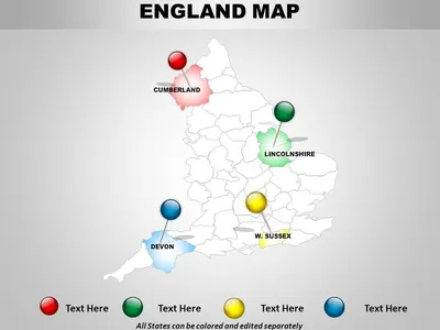 UK England Country Powerpoint Maps | PowerPoint Slide Clipart | Example of  Great PPT | Presentations PPT Graphics