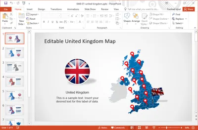 United Kingdom UK Counties Map PowerPoint Templates - SlideBazaar