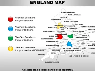 UK England Country Powerpoint Maps | PowerPoint Slide Clipart | Example of  Great PPT | Presentations PPT Graphics