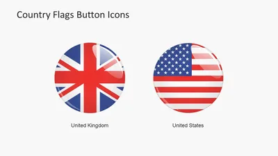 Large Button USA and UK Flag - SlideModel