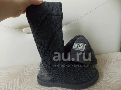 GenesinlifeShops Ukraine - Вязанные угги ugg australia - Black Ugg красные  сапоги с мехом UGG