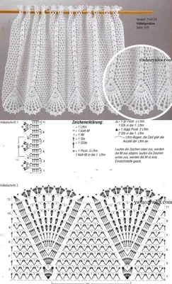 Вязание | Crochet curtain pattern, Crochet curtains, Crochet decoration