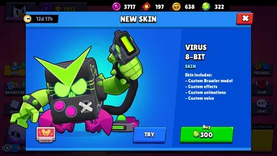 CLB - Brawl Stars on X: \"New Antivirus 8-Bit skin with Cosmetics! 🔥 It is  possible that the owners of Virus 8-Bit get a 50% discount when buying it.  🤔 Do you