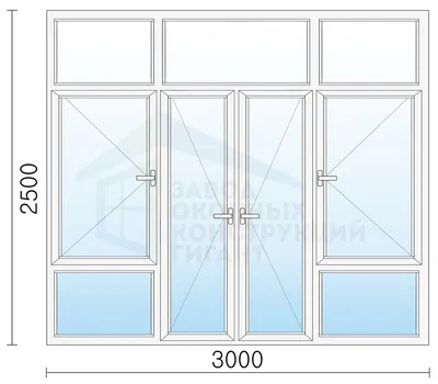 Панорамное остекление с дверью №8 3000x2500 - заказать, цена