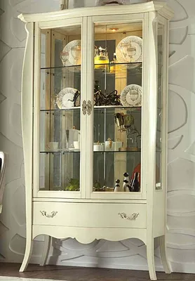 Шкаф-витрина для посуды в гостиную Палермо-28 классика в интерьере - Мир  Мебели России