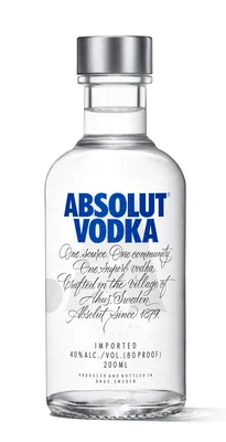 Absolut Vodka ABV: 40% 200 mL - Cheers On Demand