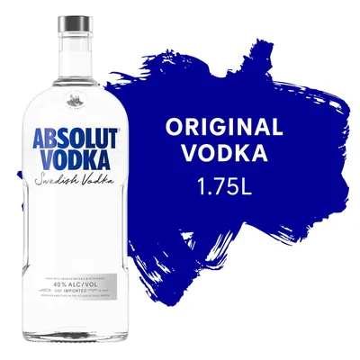 Absolut Original Vodka, 1.75 L Bottle, 40% ABV - Walmart.com