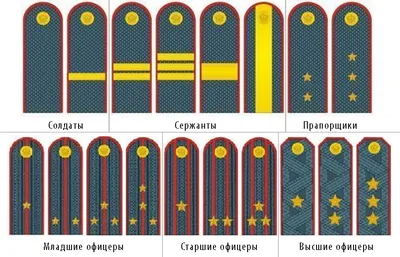 Военные звания и погоны в армии России по возрастанию по порядку от  рядового до генерала ВС РФ - YouTube