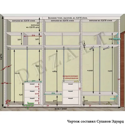 Шкаф с распашными дверями на заказ \"Модель 11\" - GILD Мебель