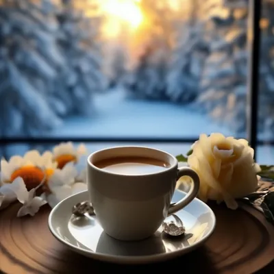 💐☕❄️❇️ доброго утра хорошего дня 💐…» — создано в Шедевруме