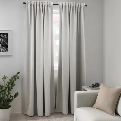 MAJGULL Room darkening curtains, 1 pair, light gray, 57x98\" - IKEA | Шторы  для затемнения, Занавеска, Затемнение комнаты