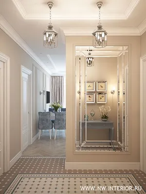 прихожая, зеркальное панно, зеркало, метлахская плитка | Home entrance  decor, Mirror decor living room, Neoclassical interior