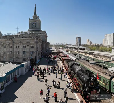 Паровоз на перроне (Волгоград, Железнодорожный вокзал)