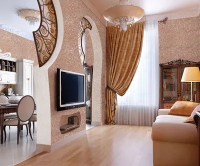 Интерьер гостиной в стиле китч с жидкими обоями SILK PLASTER Ecoline с фото  и видео - Ремонт гостиной с использованием жидких обоев